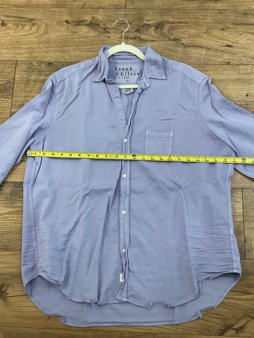 Frank & Eileen Eileen Relaxed Button-Up Shirt - Periwinkle Purple - Size XL - Picture 5 of 5